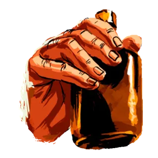 🍺 f10ea3e7 руки, бутылка, захват, иллюстрация, рисунок, жидкость whatsapp sticker