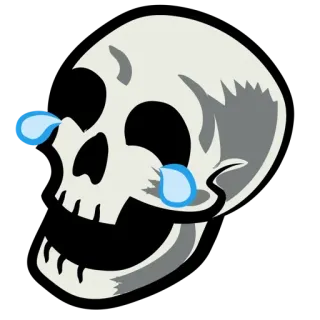 🤣 3560924d teschio, piangere, lacrime, triste, emoji, scheletro telegram sticker