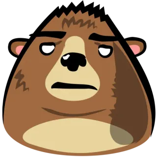 😑 41992644 Cartone animato, Animale, Orso, Triste, Emoji, Sticker telegram sticker
