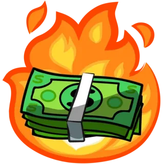 💸 5f50bf76 soldi, dollaro, contanti, bruciando, fuoco, fiamme telegram sticker
