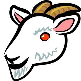 💪 66234ed2 capra, animale, testa, corna, cartone animato, adesivo telegram sticker
