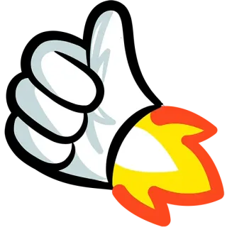 👍 6e96aeb4 pollice su, approvazione, positivo, mi piace, gesto, fuoco, successo telegram sticker