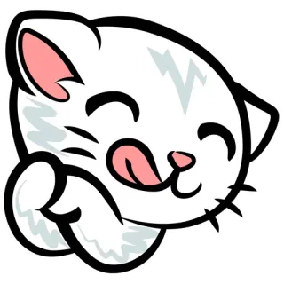 😋 82f79020 gatto, gattino, carino, animale, animale domestico, leccare, cartone animato telegram sticker