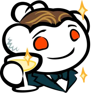 😏 a5af0972 reddit, snoo, martini, celebrazione, festa, brindisi telegram sticker