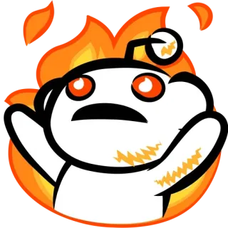 🥵 c3ce10c8 Snoo reddit, snoo, fuoco, caldo, mascotte telegram sticker