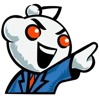 😈 d7cfea04 Reddit Snoo reddit, snoo, malvagio, che punta, cartone animato, personaggio telegram sticker