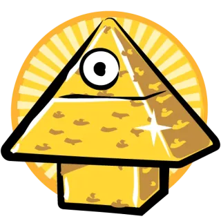 🧐 ed56011b triangolo, occhio, dorato, cartone animato, adesivo telegram sticker