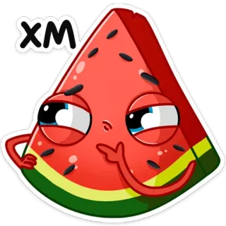 🤔 021fc933 XM arbuz, owoc, emoji, słodkie, naklejka telegram sticker