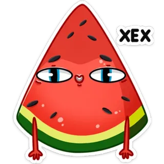 😄 0b050488 XEX arbuz, owoc, kreskówka, naklejka, słodki telegram sticker