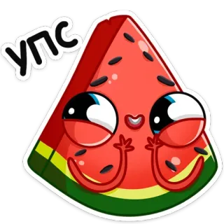 😬 8b38683e Упс arbuz, jedzenie, owoc, słodkie, kreskówka, naklejka telegram sticker