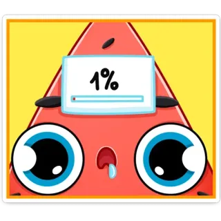 ⚰️ eccd73e9 1% arbuz, 1 procent, ładowanie, kreskówka, postęp, słodki telegram sticker