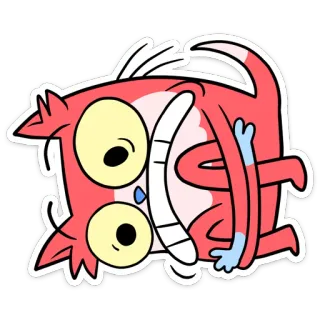 😬 8789c562 мультфильм, кот, смешной, стикер, иллюстрация, животное telegram sticker