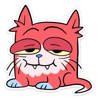 ☺️ eefc4dcc кот, мультик, стикер, животное, милый, рыжий кот, квадратный кот telegram sticker