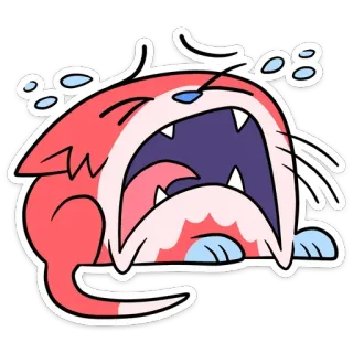 😭 1d9f87e5 pleurer, chat, triste, larmes, dessin animé, sticker telegram sticker