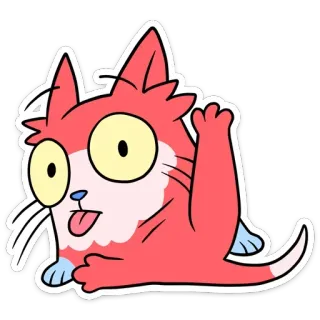 😛 3b945e69 chat, drôle, dessin animé, animal, autocollant, ludique telegram sticker