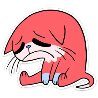 ☹ 5e039bc5 chat, triste, mignon, dessin animé, animal, sticker telegram sticker