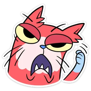 😡 77d7e150 chat, en colère, dessin animé, sticker, animal, expression, humeur telegram sticker