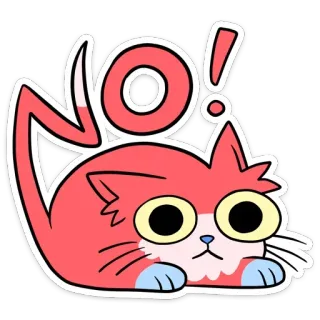 🙅‍♂ 8a6e408a NO! chat, non, mignon, dessin animé, autocollant, animal telegram sticker