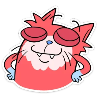 ☺ 93b11285 chat, dessin animé, animal, drôle, sticker telegram sticker