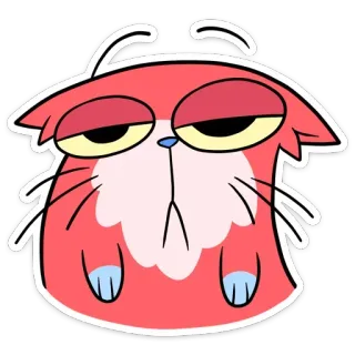 😞 b3dcb434 chat, dessin animé, endormi, fatigué, paresseux, animal, personnage telegram sticker