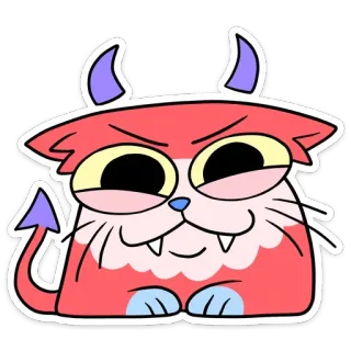 😈 dfaf5f27 dessin animé, démon, chat, autocollant, diable, mignon, drôle telegram sticker