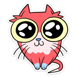 🥺 dfeed43d chat, mignon, autocollant, animal, dessin animé, kawaii, yeux telegram sticker