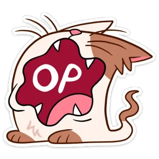 😱 786b84b9 OP 猫, 動物, ミーム, ネットスラング, かわいい telegram sticker