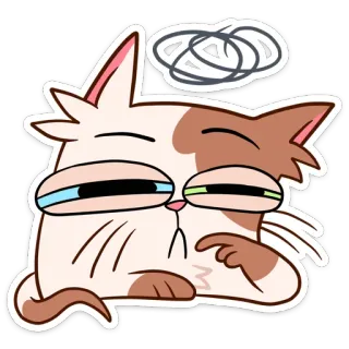 😵‍💫 83e8803e 猫, 困惑, 考え中, 動物, ステッカー telegram sticker