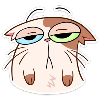 😒 b3c0a217 猫, 動物, 漫画, 眠い, 怠惰 telegram sticker
