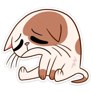 😟 dfe9c1a8 猫, 悲しい, ステッカー, 動物, 漫画, 可愛い telegram sticker