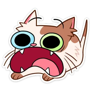 😨 f19fc453 猫, ステッカー, 漫画, 動物, 表情, ショック, 面白い telegram sticker