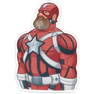 😊 4bda9b25 Red Guardian เรดการ์เดียน, ซูเปอร์ฮีโร่, ตัวละครในการ์ตูน, มาร์เวล, รัสเซีย, เครา, การ์ตูน telegram sticker