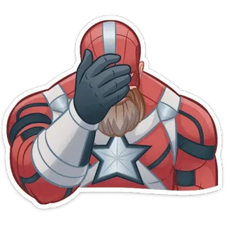 🤦‍♀️ bb3668ed Red Guardian เรดการ์เดียน, มาร์เวล, ซูเปอร์ฮีโร่, เอามือกุมหน้า, ผิดหวัง, ความล้มเหลว telegram sticker