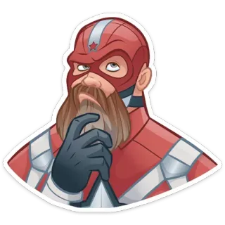 🤔 fb8b8db0 Red Guardian ซูเปอร์ฮีโร่, มาร์เวล, คอมมิค, เรดการ์เดียน, ขนบนใบหน้า telegram sticker