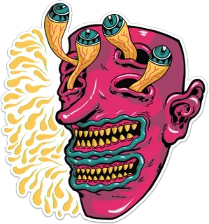 😬 2dd456f8 sticker, creepy, eye, monster, horror, abstract, weird, grotesque telegram sticker