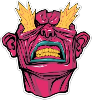 😖 3fefa905 anger, rage, cartoon, expression, demon, monster telegram sticker