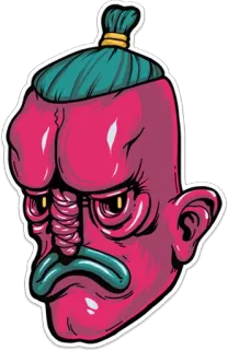 😡 a99c6e07 cartoon, man, face, portrait, illustration, art telegram sticker