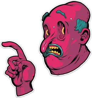 😰 b67e864e finger gesture, illustration, art, cartoon, pointing, character design telegram sticker