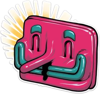 😊 c263ef6c sticker, cartoon, abstract, pink, face, illustration telegram sticker