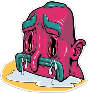 😞 f06d40b8 abstract, portrait, weird, grotesque, dripping, head, illustration, sticker telegram sticker