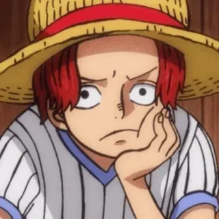 🧐 4cb9a61c Shanks One Piece อนิเมะ, วันพีซ, แชงค์ส, ตัวละคร, โจรสลัด, ผมแดง telegram sticker