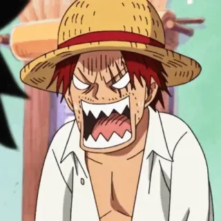 😡 87cf116d Shanks One Piece อนิเมะ, การ์ตูน, โกรธ, โจรสลัด, ผมแดง, หมวกฟาง, วันพีซ telegram sticker