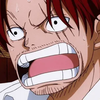😠 9fe301af Shanks One Piece อนิเมะ, โกรธ, วันพีซ, แชงคูส, ผมแดง, โจรสลัด telegram sticker