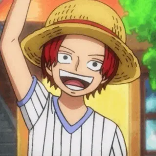 😃 d8845591 Shanks One Piece อนิเมะ, โจรสลัด, ผมแดง, แชงคส์, วันพีซ, หมวกฟาง telegram sticker