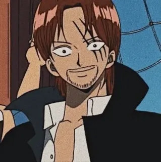 🙂 fa923884 Shanks One Piece อนิเมะ, วันพีซ, แชงคูส, ผมแดง, โจรสลัด, ตัวละคร telegram sticker