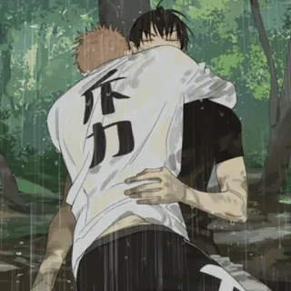 ☁️ 57eb6555 劳 포옹, 비, 애니메이션, 애정, 캐릭터 telegram sticker