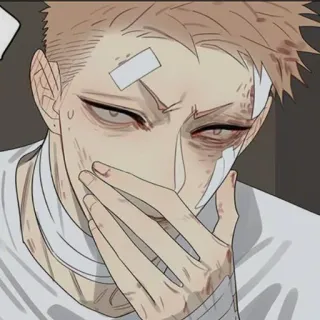 🍑 ccb1518d 부상, 캐릭터, 붕대, 애니메이션, 만화 telegram sticker