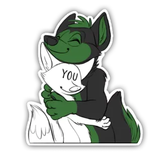 🤗 08f45f5e YOU Furry, Cáo, Ôm, Dễ thương, Động vật, Tình bạn telegram sticker