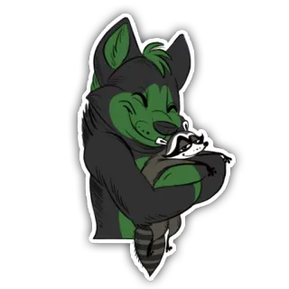 ❤ 86436154 Furry, Động vật, Gấu trúc Mỹ, Ôm, Thân thiện, Dễ thương, Hoạt hình, Nhân hóa telegram sticker