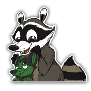 ❤ a222bd95 gấu trúc Mỹ, động vật, hoạt hình, dễ thương, thân thiện, rừng, thiên nhiên, sói telegram sticker